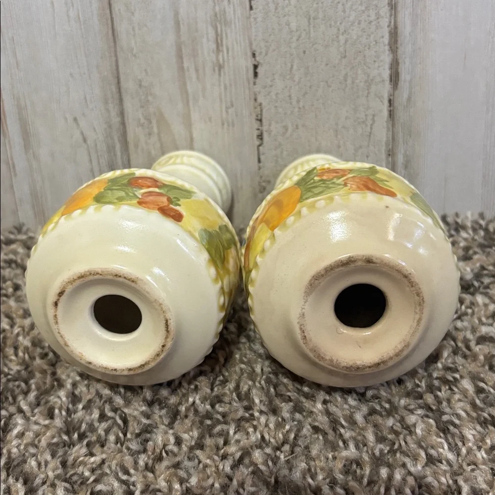 Vtg MCM Vernon Ware by METLOX Della Robbia Salt and Pepper Shaker Set California